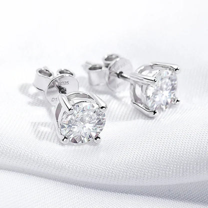 0.1-3CT Test Passed Moissanite Studs Earrings for Men Women S925 Silver Platinum Plated Bride Wedding Lab Diamond Studs
