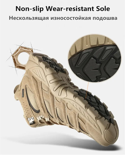 New Men's Boots Fashion Outdoor Boots Breathable Hiking Boots Autumn Shoes Sneakers lightweight Non-slip Men Desert Ankle Boots