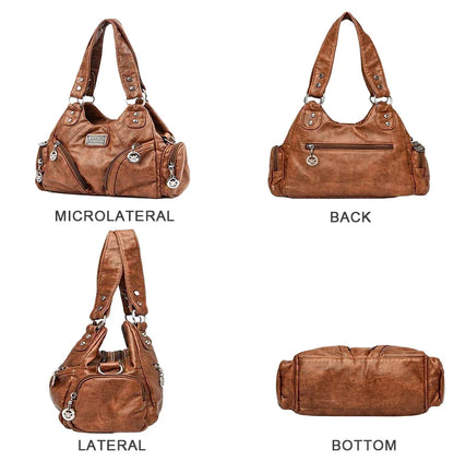 Hot Luxury Bag Women's PU Leather Crossbody Bag Retro Luxury Handbag Fashion Motorcycle Bag Brand Fashion Crossbody Bag