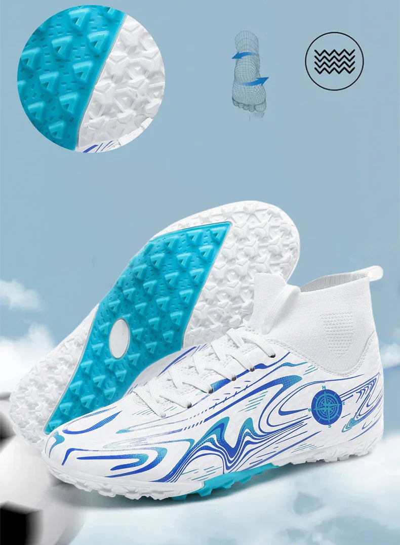 Children Professional Soccer Boots Non-slip Kids Football Shoes Outdoor Sock Boys Sport Futsal Match Training Sport Sport Sneake