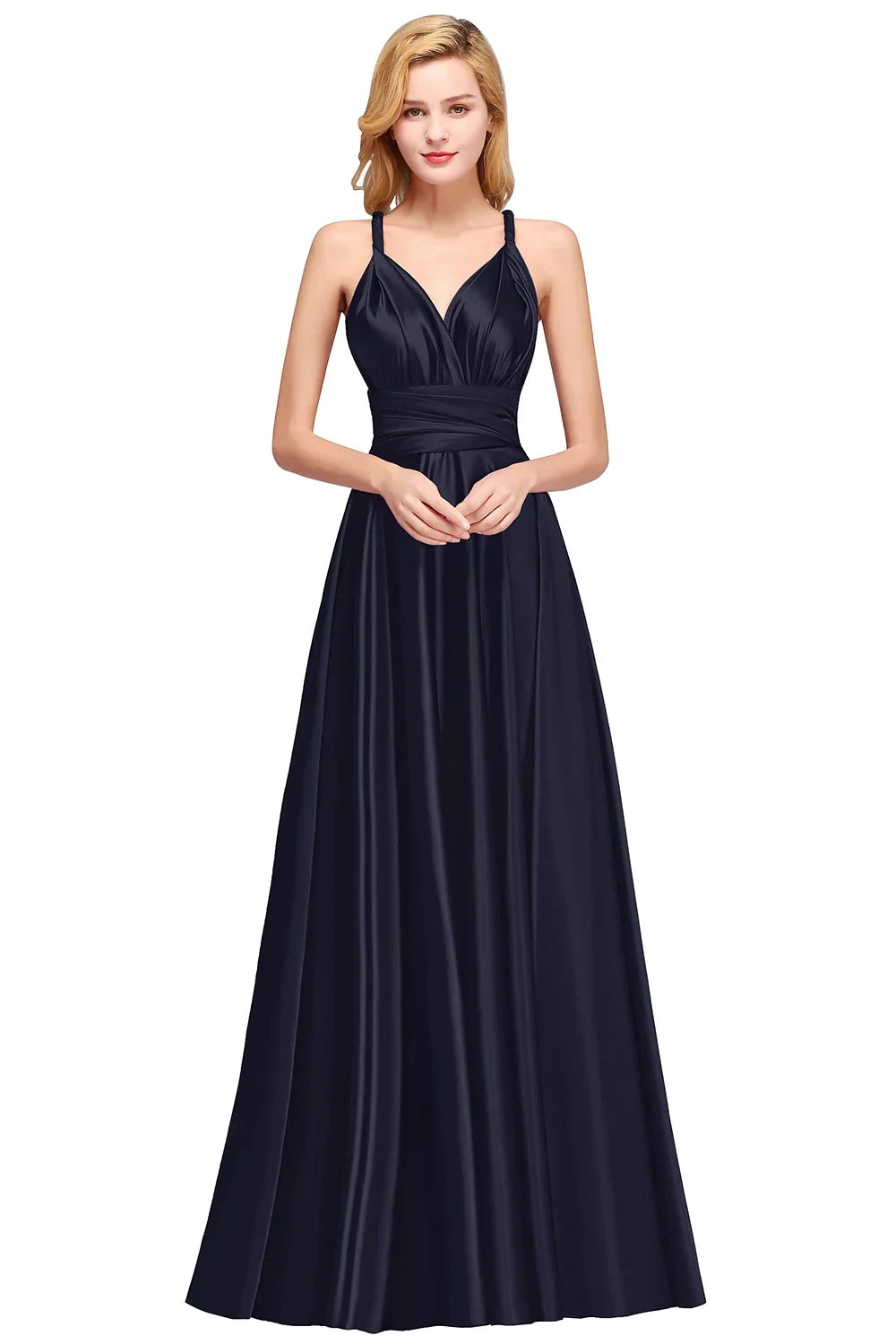 Plus Size Bridesmaid Dresses Women 2023 Infinity Dress Convertible Sexy Backless Multiway Milk Silk Wedding Evening Party Gowns