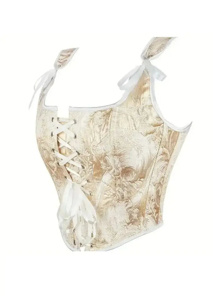 This printed double shoulder strap can be tied with a bow It's a sexy strapless and body-shaping top for women