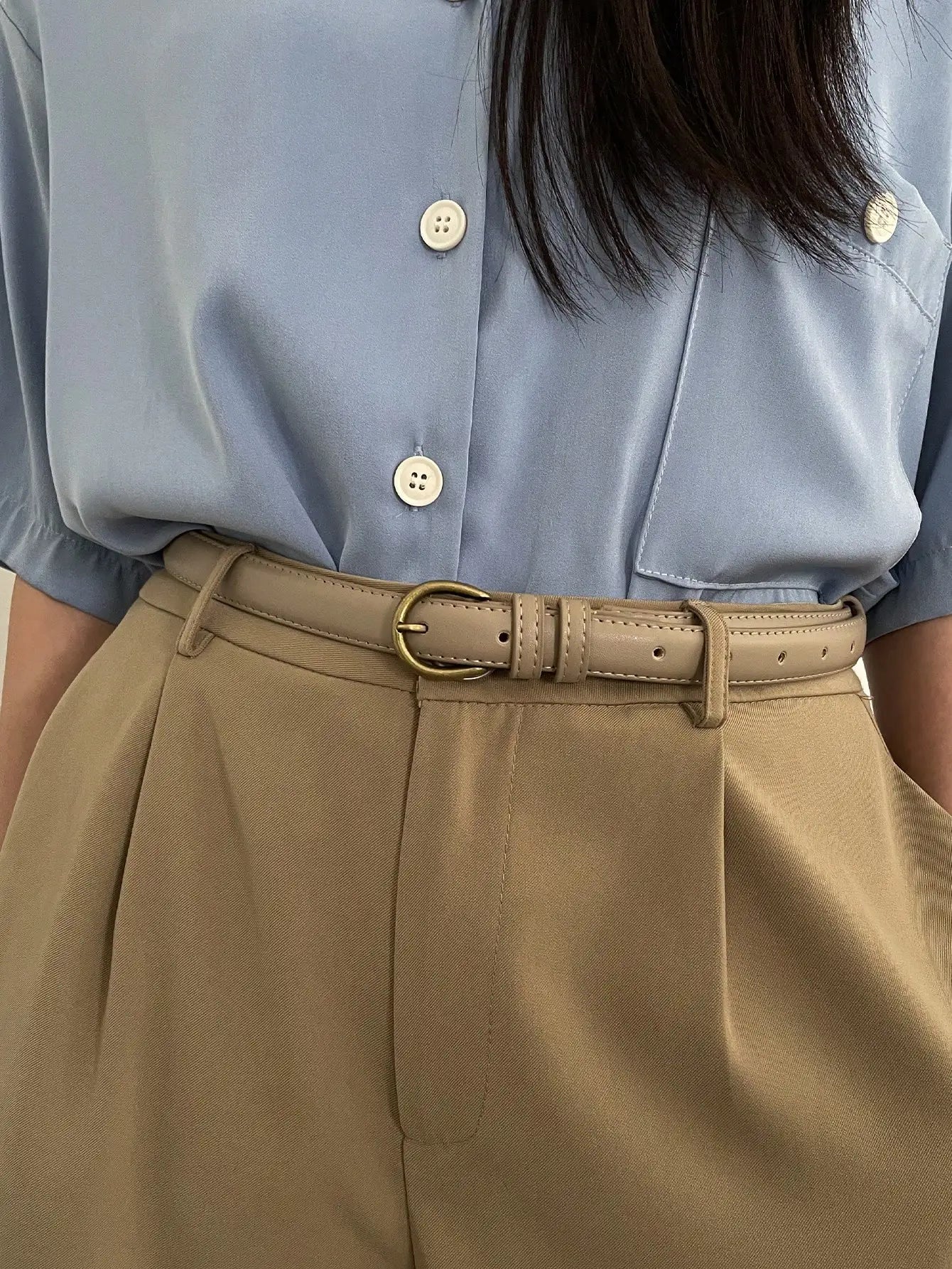 Small Leather Belt Ladies Jeans Belt Ladies 2024 New Belt Thin Retro Decorative Brown