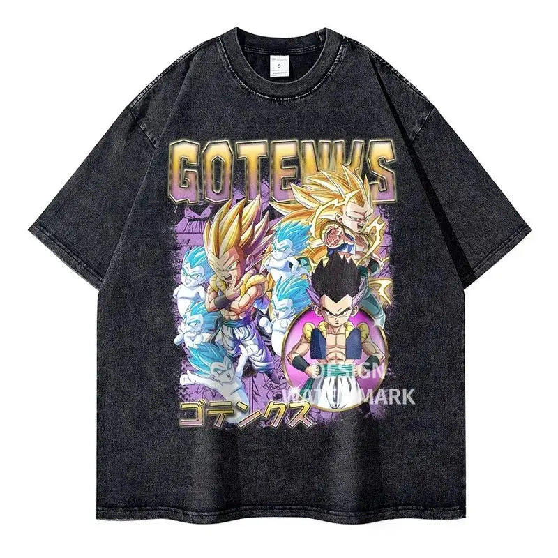 T-shirt Man Women Vintage Washed Short Sleeve Tee Streetwear Loose Casual Tops