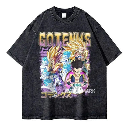 T-shirt Man Women Vintage Washed Short Sleeve Tee Streetwear Loose Casual Tops