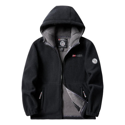 2024 Brand Winter Fleece Jacket Men's Casual Thickened Wool Jacket high quality Design Warm Fashion Hooded Coat Outdoor Ski Suit