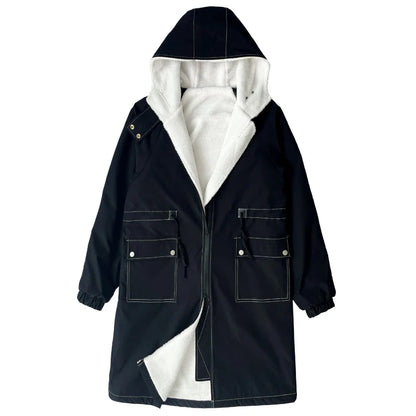 2025 Casaco de Inverno Masculino Grosso com Capuz de Alta Qualidade Trench Coat Masculino Corta-vento Moda Jaquetas Casuais Hip Hop Streetwear Casaco S-3XL
