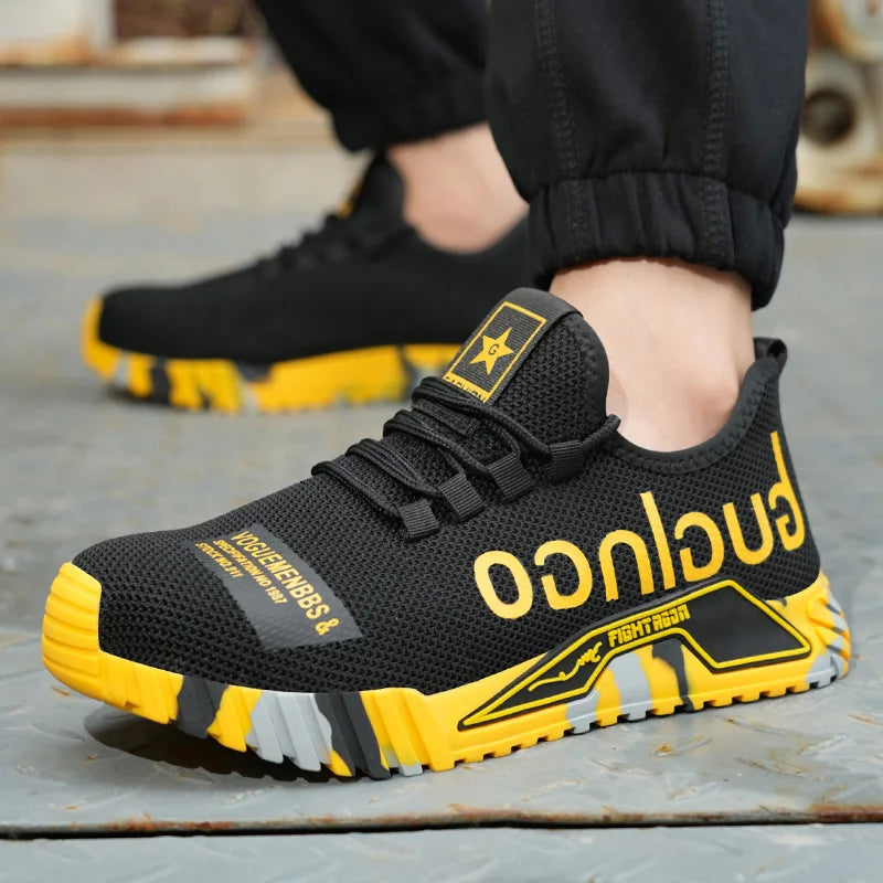 Indestructible Men Work Safety Shoes Steel Toe Work Sneakers Lightweight Anti-piercing Work Boots Industrial Construction Boots