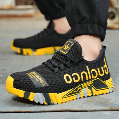 Indestructible Men Work Safety Shoes Steel Toe Work Sneakers Lightweight Anti-piercing Work Boots Industrial Construction Boots