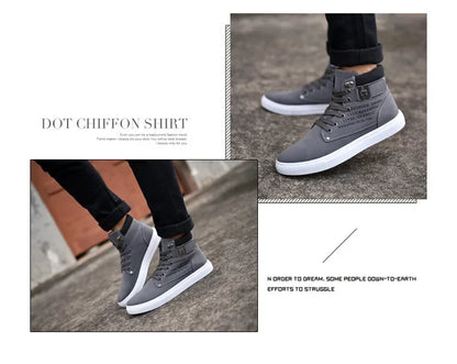 Men's Boots  New Korean Version Men's Shoes High Top Skateboard Shoes Retro Platform Casual Lace Up Men Fashion Boots 2025