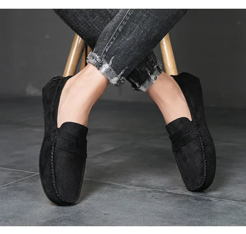 Fashion Suede Men Casual Shoes Breathable Comfort Slip-on Mens Driving Shoes Luxury Brand Men Loafers Mens Lazy Shoes Moccasins