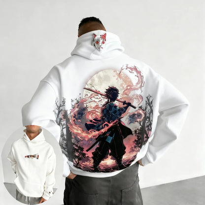 Demon Slayer Men's Hoodie Sweatshirt Kamado Tanjirou Anime Spring Autumn and Winter Boy Warm Long-sleeved Parent-child Outfit