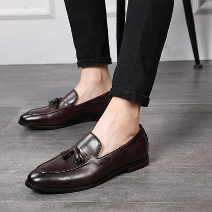 Men's Leather Shoes Fashion Business Formal Dress Loafers Moccasins Luxury 2026 Doudou shoes British Korean version plus size 48