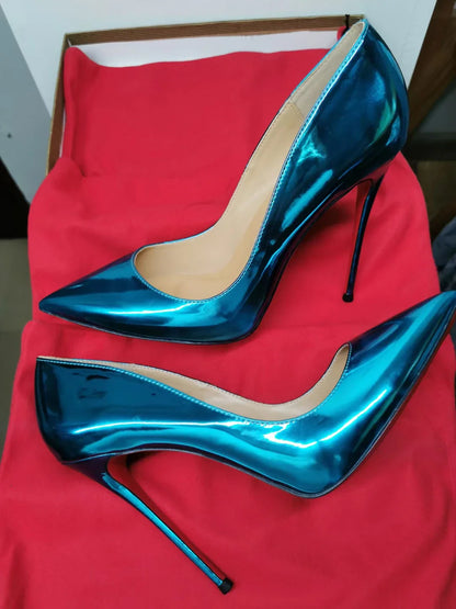 2025 New Black 12cm High Heels Classic Thin Heels Sexy Shallow Mouth Fashion Commuter Large Single Shoes 33-50