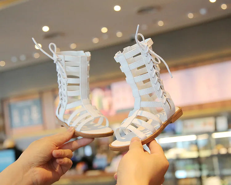 Children Sandals High-top Kids Girls Sandals Baby Sandals High Quality Flat Cut-Outs Beach Sandals
