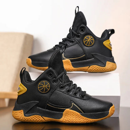 New Children's Casual Sneakers Fashion Black Kids Shoes Basketball Leather Sneakers For Boy Sports Tenis Size 31-40