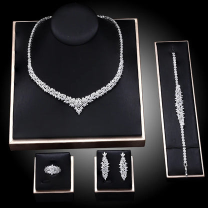 Luxury Bridal Jewelry Set Women's Exquisite Necklace Set Bridal Crown Ball Romantic Wedding Dress Accessories