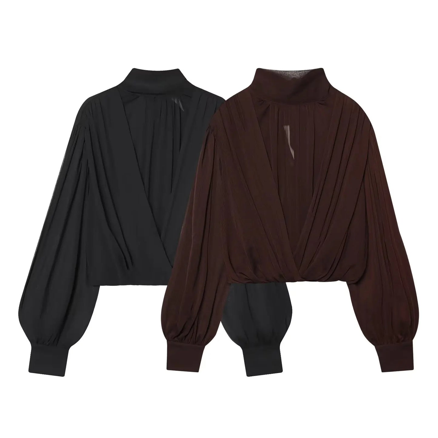 Women's 2026 New Perspective Shirts Tops Fashion Loose Long-Sleeved Elegant Spring Blouses Chic Youth Street Travel Blouses Tops