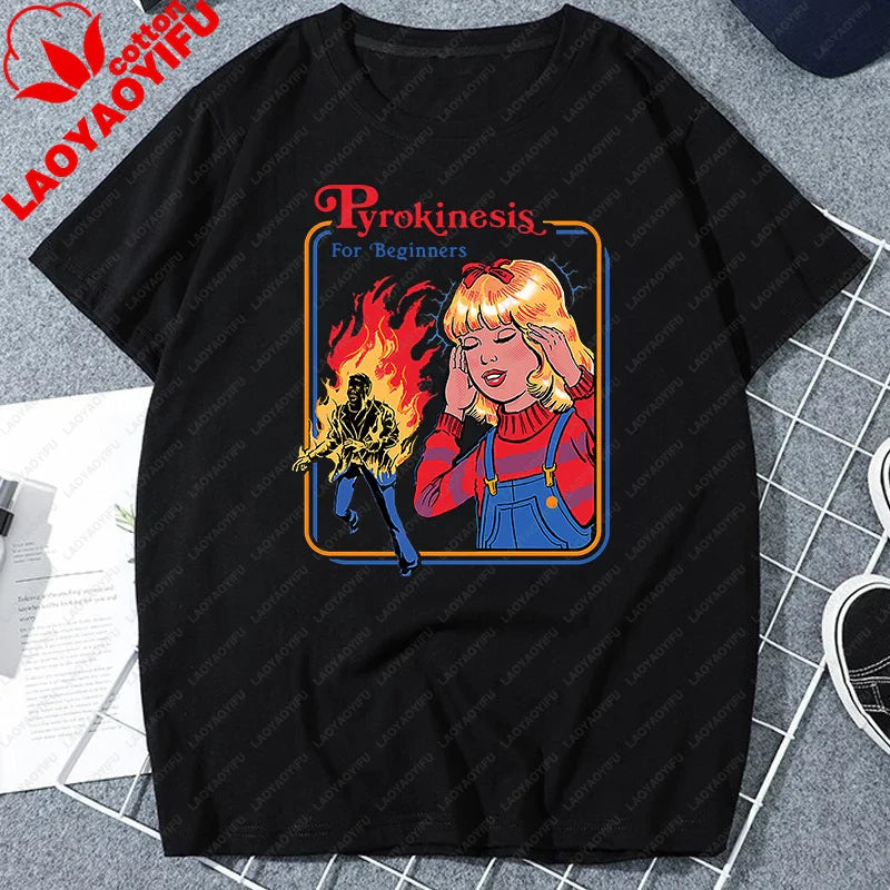 Let's Sacrifice Toby Horror Satanist Graphic Tops Unique Creative Cartoon Streetwear Unisex Scary Short-sleev Tee Ropa Hombre