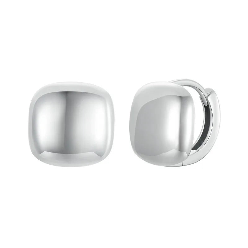 Gold Dainty Chunky Square Hoop Earrings for Women, 925 Sterling Silver Hypoallergenic Lightweight Jewelry BSE973