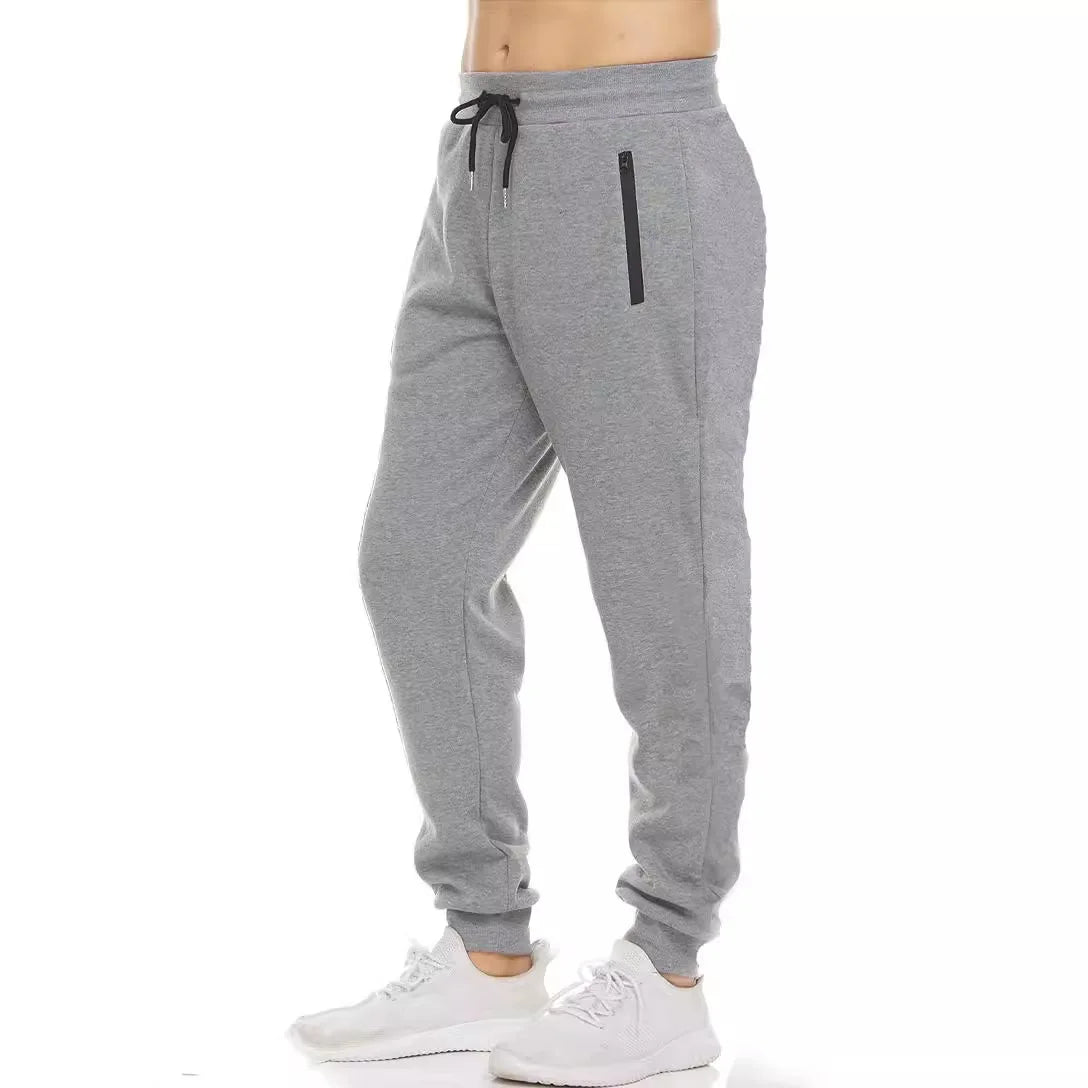 2024 new Sweatpants Streetwear Trousers Men Pants Solid color Drawstring Zipper Pockets Cargo Pants Men Overalls Running pants