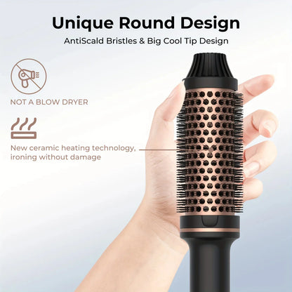 Valentine Gift Hair Curler Straightener Electric Hair Brushes Hot Comb Professional Curling Iron Heated Anti-Scald Thermal Brush
