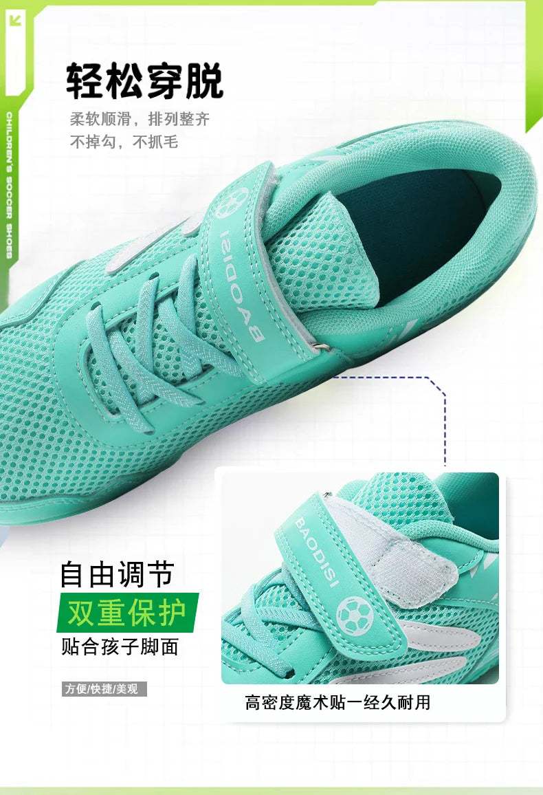 New Children Soccer Shoes Cleats Boys Football Boots TF Breathable Ultralight Grass Training Fast Athletic Sneakers 28-39