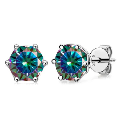 Real 1 CT D Color Moissanite Stud Earrings For Women Top Quality 925 Sterling Silver Sparkling Wedding Jewelry
