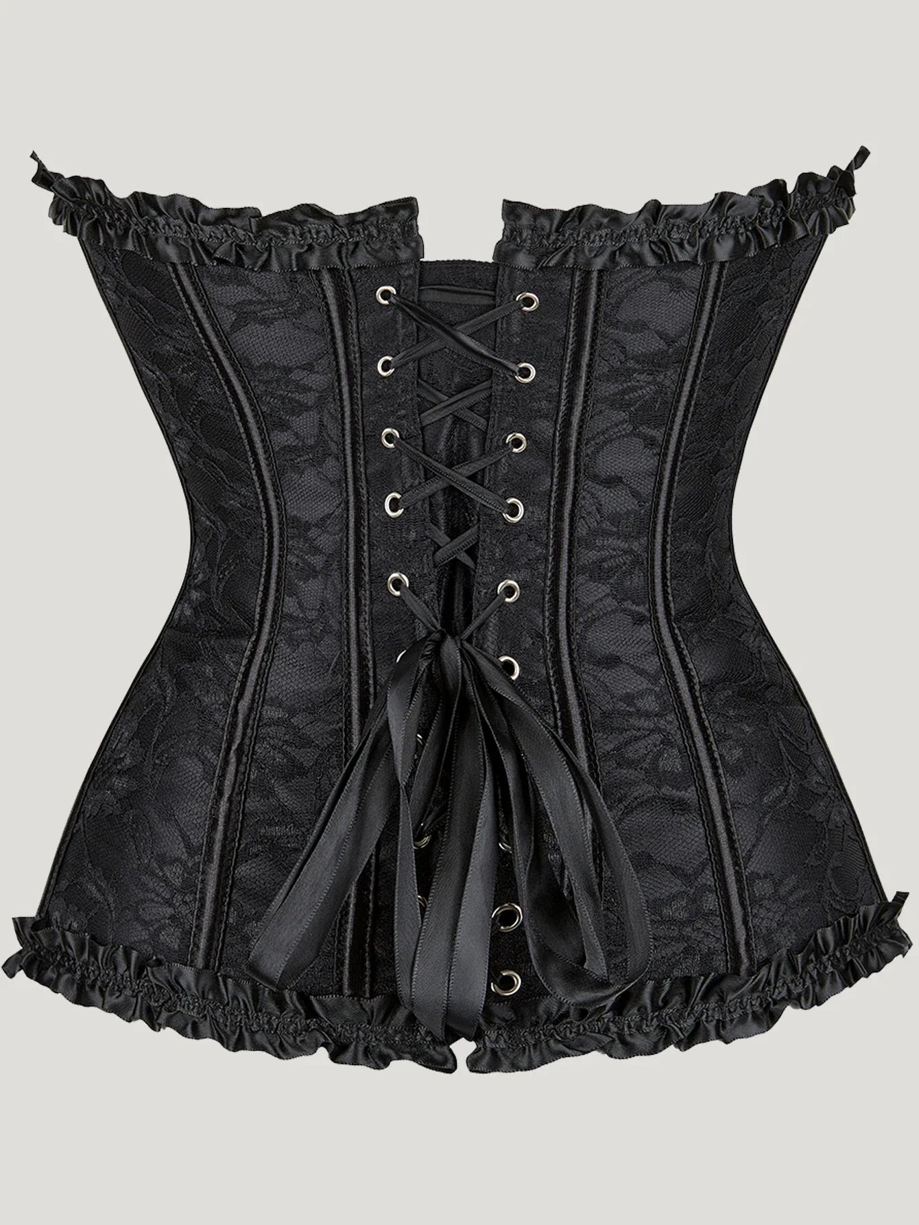 Sexy Gothic Corset Top Overbust Corselet Women Bustiers and Corsets Modeling Strap Lace Up Boned Tummy Control Halloween Costume