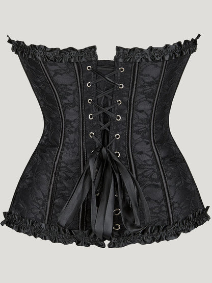 Sexy Gothic Corset Top Overbust Corselet Women Bustiers and Corsets Modeling Strap Lace Up Boned Tummy Control Halloween Costume
