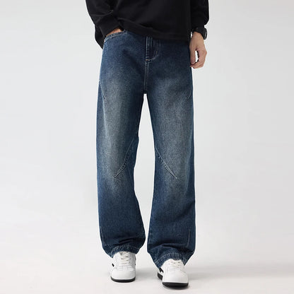 Men's Trendy Jeans All-Season Cotton Blend Straight-Leg Pants - Fashionable Minimalist Versatile Casual Denim Trousers M-4XL