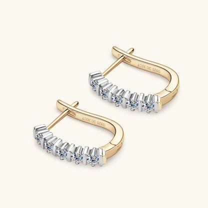 Sparkling Real 2.5mm 0.06CT Full Moissanite Hoop Earrings for Women S925 Silver Earring Party Fine Jewelry Drop Shipping