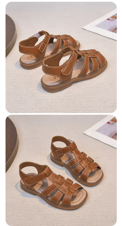 Kids Summer Sandals for Boys Girls Unisex Fashion Open Toes All Match Size 21-30 Children Beach Shoes Anti-skid Breathable Soft