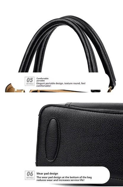 Fashion Women Soft PU Leather Handle Handbag Designer Shoulder Crossbody Bag Ladies Large Capacity Shopping Messenger Tote Bag