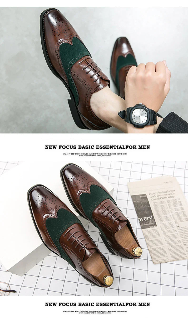 Trend Formal Brogues Social Office Shoes For Men Classic Casual Business Shoes Men High Quality Wedding Dress Shoes For Men