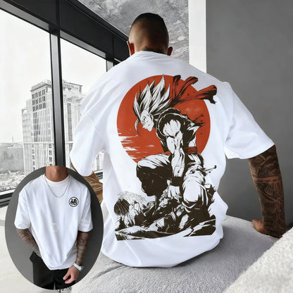 Printed T-shirt 2025 Men's Summer New Hip Hop Trend Versatile Large Loose Casual Parent Child Top