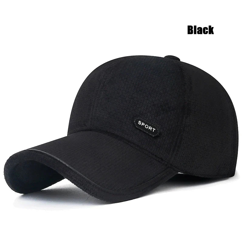 New Middle-Aged and Elderly Winter Windproof, Cold-Proof and Warm Baseball Cap With Ear Protection and Thickened Peaked Cap