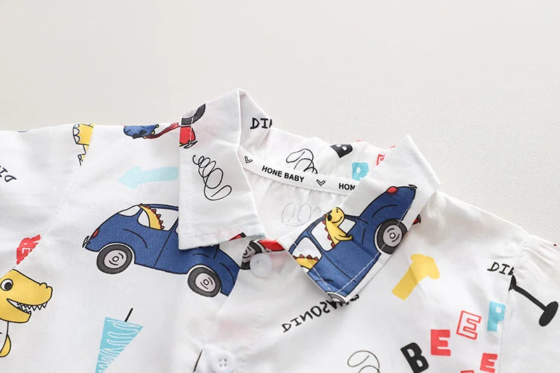 New Summer Baby Boys Clothes Suit Children Fashion Cartoon Shirt Shorts 2Pcs/Sets Toddler Casual Costume Infant Kids Tracksuits