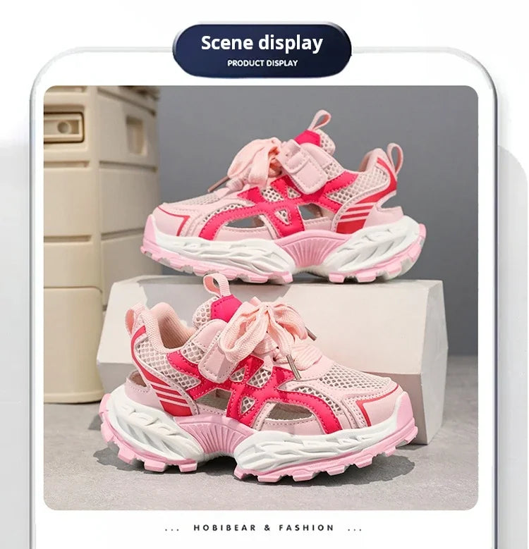 Fashion Kids Soft Chunky Running Sports Shoes Children's Sneakers Boy Spring Summer Mesh Girls School Causal Basketball Shoes