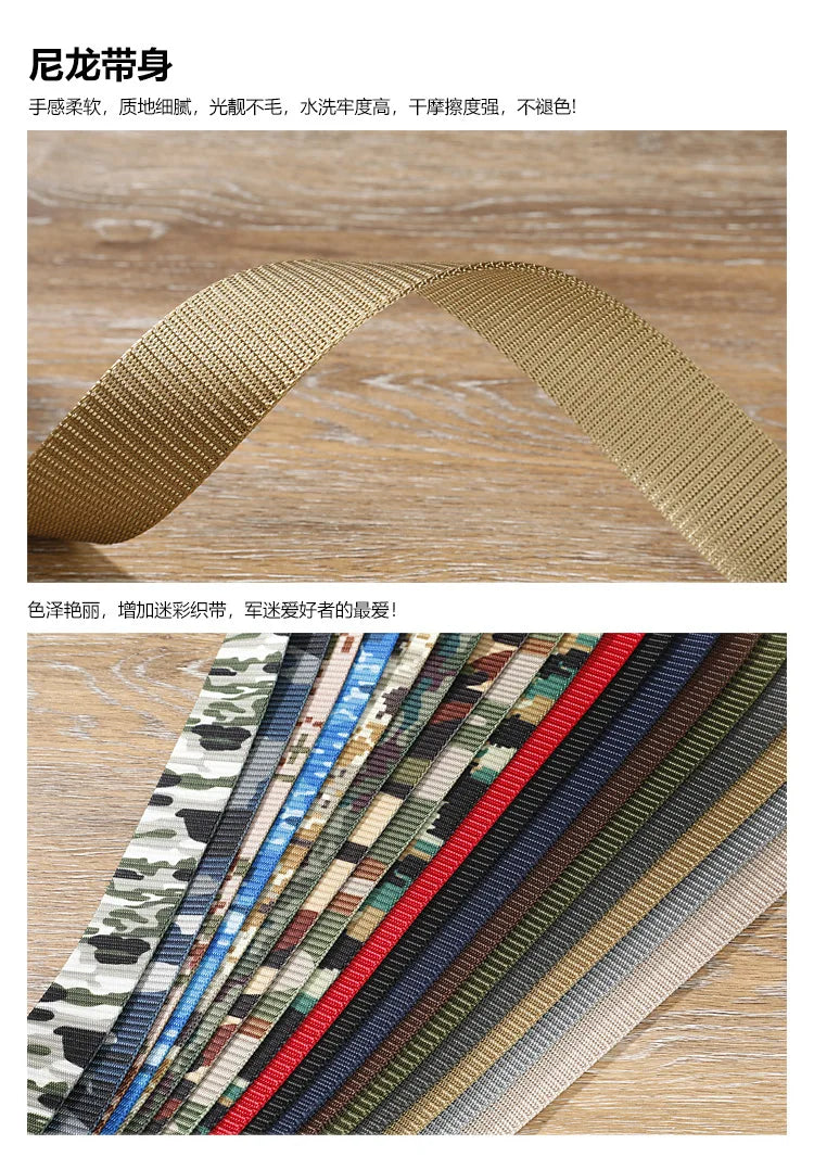 3.8X110cm High Quality Automatic Buckle Nylon Men Belt Outdoor Hunting Multifunctional Tactical Canvas Camouflage Belt for Women