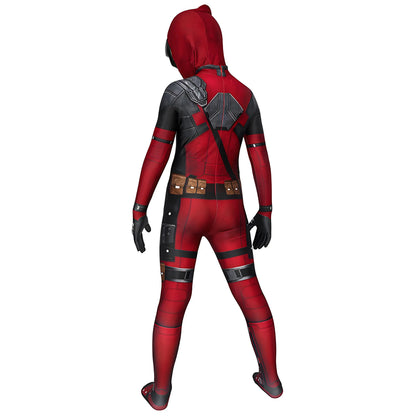 PU Sword Won‘t Break High Quality Deadpool Costume Kid Halloween Cosplay Costume Deadpool Suit Jumpsuit Deadpool Child Costume