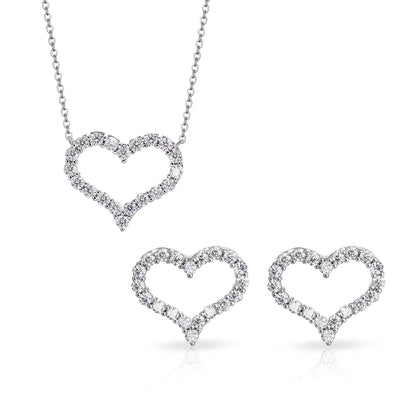 D Color Heart Shape Moissanite Diamond Jewelry Set for Women 925 Sterling Silver Pendant Necklace Stud Earrings Wedding Jewelry