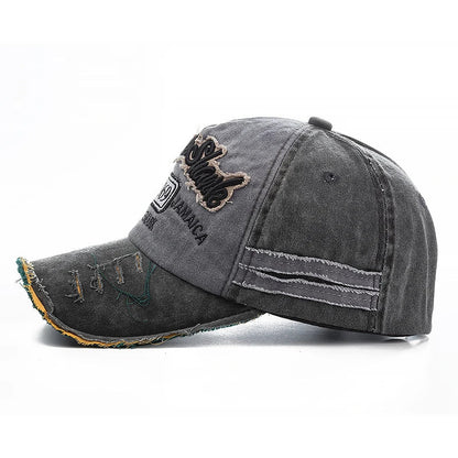 Washed cowboy letters Cotton Cap For Men Women Adjustable Autdoor Sun protection hat Rock Shark Baseball Caps