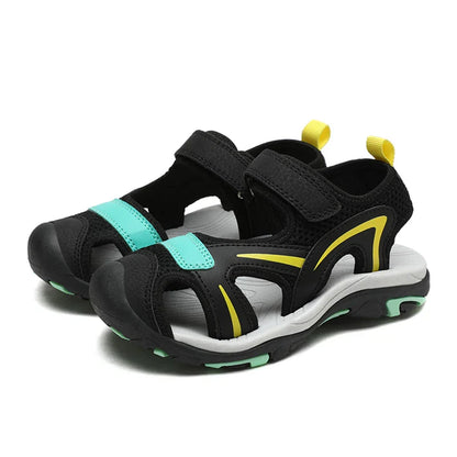 Summer Beach Water Children Sandals Fashion Shoes Outdoor Non-slip Soft Bottom Shading Leather Boys Comfortable Walking Sandials