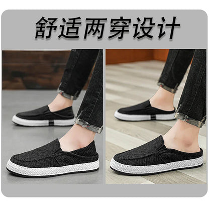 Summer Casual Loafers Men Breathable Slip On Urban Shoes Men Classic Linen Canvas Sneakers Male Light Flats Lazy Shoes Cheap