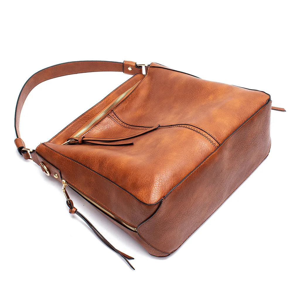 Didabear Hobo Bag Leather Women Handbags Female Leisure Shoulder Bags Fashion Purses Vintage Bolsas Large Capacity Tote Bag