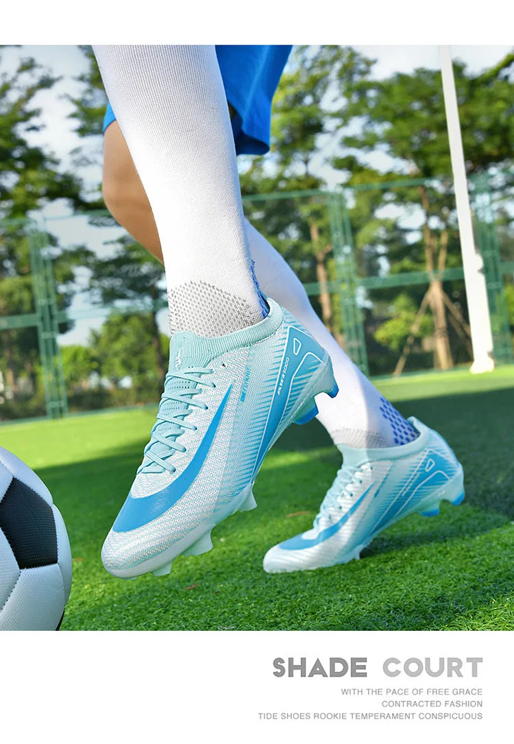 New High-Top Soccer Shoes Professional Training Football Boots TF/FG Non-Slip Soccer Sneakers Outdoor Grass Soccer Shoes
