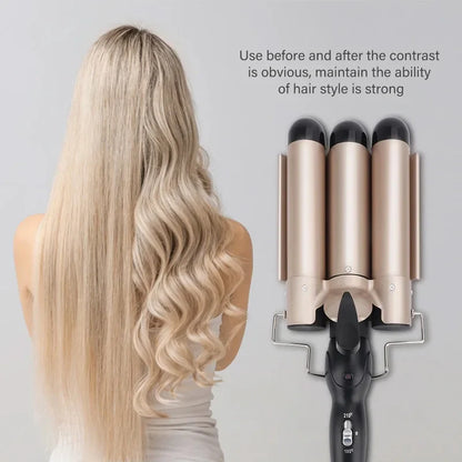 Hot Selling Three Tube Curling Stick Egg Roll Fluffy Thin Curling Stick Waver Hair Curler 3 Barrel Hair Curler