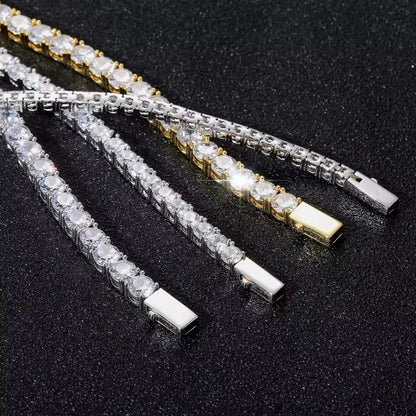 Hip Hop 2 2.5 3 4 5 6.5mm Unisex Moissanite Tennis Bracelet For Women Men 925 Sterling Silver Moissanite Bracelet Fine Jewelry