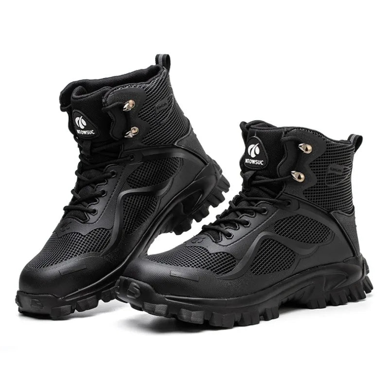 High Top Safety Shoes with Steel Toe Caps Anti-Smashing & Anti-Piercing Wear-Resistant Anti-Slip Labor Protection Footwear